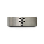 men’s tungsten wedding band – blue & silver tungsten antenna waves wedding band