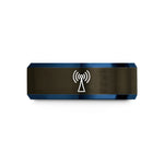 best presents for dad – gunmetal & blue tungsten antenna waves wedding band