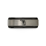 personalized rings for him – black & gray tungsten florida wedding band