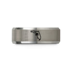 personalized rings for him – black & grey tungsten florida wedding band