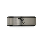 custom men's wedding ring – black & gray tungsten florida wedding band