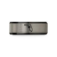 custom men's wedding ring – black & gray tungsten florida wedding band