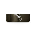 engraved jewelry for him – gunmetal & black tungsten florida wedding band