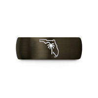 engraved jewelry for him – gunmetal & black tungsten florida wedding band