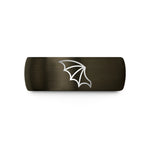 timeless rings for him – gunmetal & black tungsten bat wing wedding band