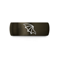 timeless rings for him – gunmetal & black tungsten bat wing wedding band