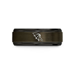 timeless rings for him – gunmetal & black tungsten bat wing wedding band