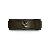timeless rings for him – gunmetal & black tungsten bat wing wedding band