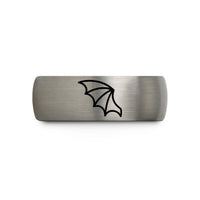 special presents for him – gunmetal & grey tungsten bat wing wedding band