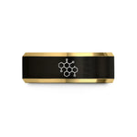 cool presents for him – black & gold tungsten oxytocin molecule wedding band