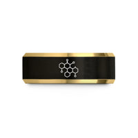 cool presents for him – black & gold tungsten oxytocin molecule wedding band
