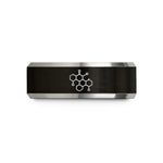 best presents for him – black & silver tungsten oxytocin molecule wedding band