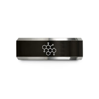 best presents for him – black & silver tungsten oxytocin molecule wedding band