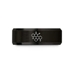 unique presents for him – black tungsten oxytocin molecule wedding band