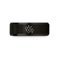 unique presents for him – black tungsten oxytocin molecule wedding band