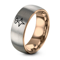 60th Birthday Gift Ideas for Men – rose gold & gray tungsten sparkle halo ring