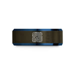 best presents for guys – gunmetal & blue tungsten topographic contour lines wedding band