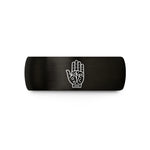 personalized presents for her – black tungsten palmistry hand wedding band