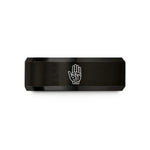 special presents for mom – black tungsten palmistry hand wedding band
