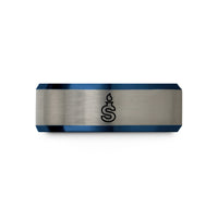 unique birthday presents mom – blue & silver tungsten sulfur s wedding band