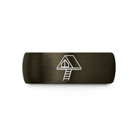 unique presents for mom – gunmetal & black tungsten tent ladder wedding band