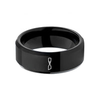 unique presents for her – black tungsten chisel wedding band