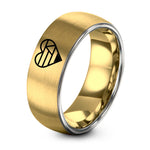 60th Birthday Gifts for Women Ideas – gold & gray tungsten lesbian flag ring