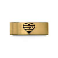 meaningful presents for her – gold tungsten lesbian flag wedding band