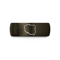best presents for her – gunmetal & black tungsten poland wedding band
