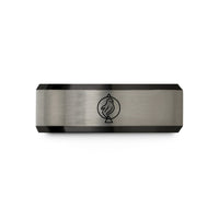 personalized jewelry for her – black & blue & grey tungsten spirit wedding band
