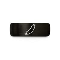 unique present ideas her – black & rose gold tungsten sausage link wedding band