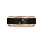 thoughtful presents for her – black & rose gold tungsten sausage link wedding band