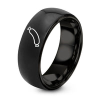 60th Birthday Gifts for Women – black tungsten sausage link ring