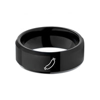 thoughtful presents for her – black tungsten sausage link wedding band