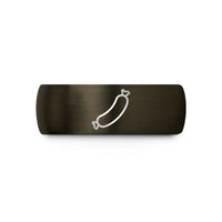 special presents for her – gunmetal & rose gold tungsten sausage link wedding band