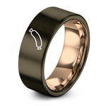 special presents for her – gunmetal & rose gold tungsten sausage link ring