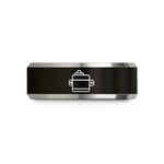 unique presents for her – black & gray tungsten servo motor wedding band