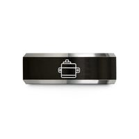 unique presents for her – black & gray tungsten servo motor wedding band