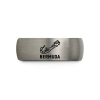 unique presents for him – gold & grey tungsten bermuda wedding band