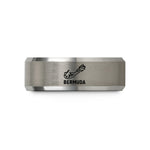 personalized presents for him – grey tungsten bermuda wedding band