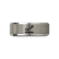 personalized presents for him – grey tungsten bermuda wedding band