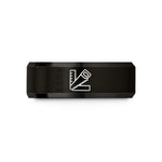 special presents for him – black tungsten carpenter square saw wedding band