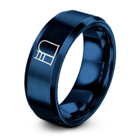 blue tungsten ladder barrel ring