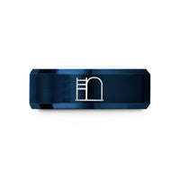 best presents for guys – blue tungsten ladder barrel wedding band