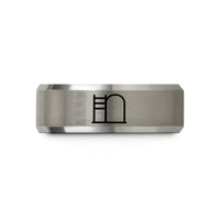 personalized presents for him – silver tungsten ladder barrel wedding band