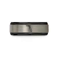 personalized presents for dad – black & grey tungsten tig welding torch wedding band