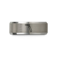 personalized presents for dad – black & silver tungsten tig welding torch wedding band