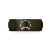 personalized rings for her – gunmetal & black tungsten bite marks wedding band