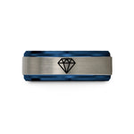 personalized jewelry for her – blue & grey tungsten formation diamond wedding band