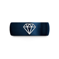 special presents for her – blue tungsten formation diamond wedding band